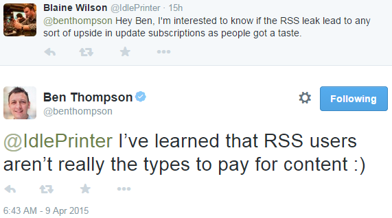 RSS readers don't pay for content