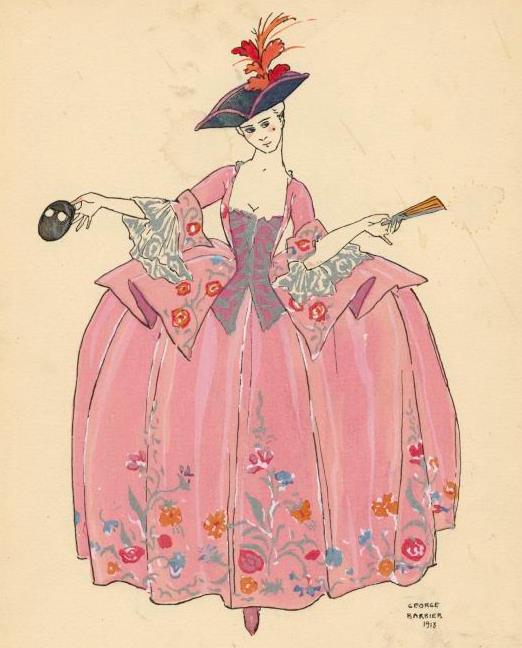 Fashion illustration by George Barbier (1882-1932) via the New York Public Library.