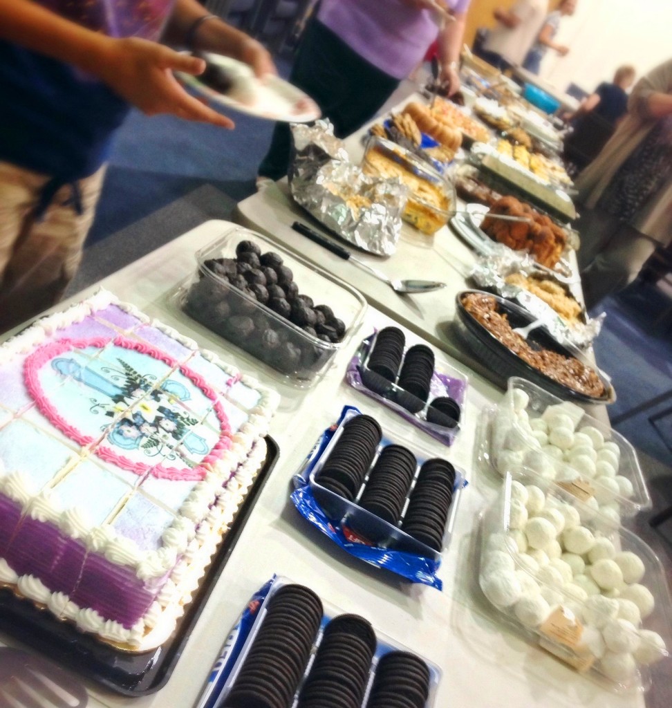 potluck dessert table