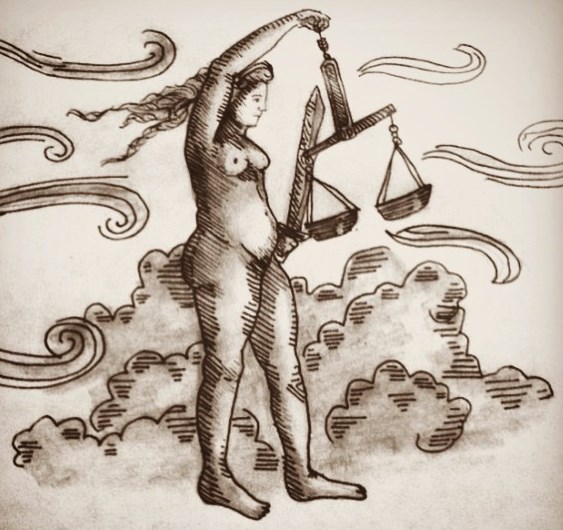 Lady Justice, naked in the wind