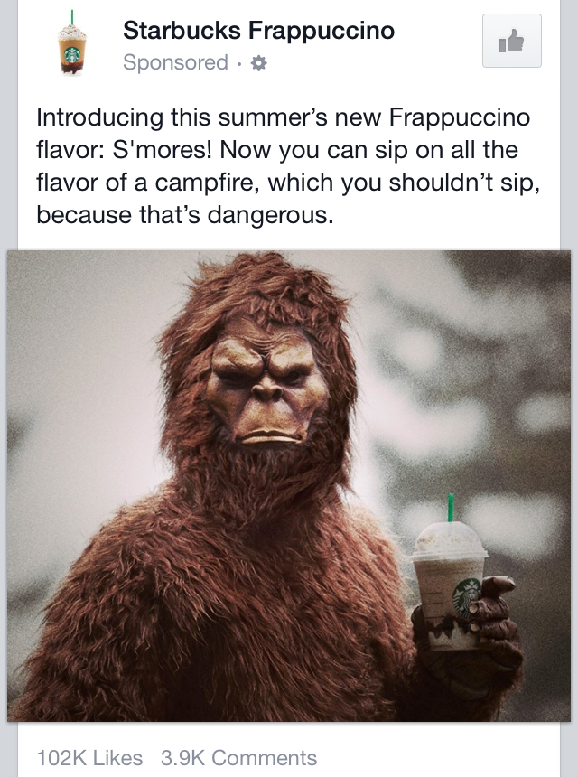 Starbucks Frappuccino Facebook Sponsored Post