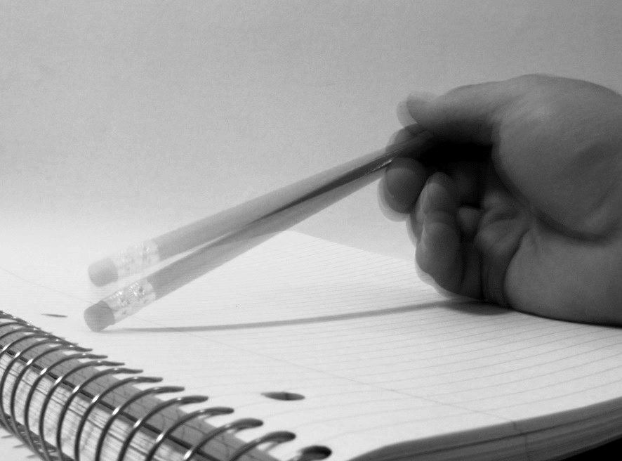 writer's block, tapping a pencil