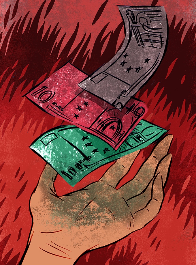 money to burn - illustration