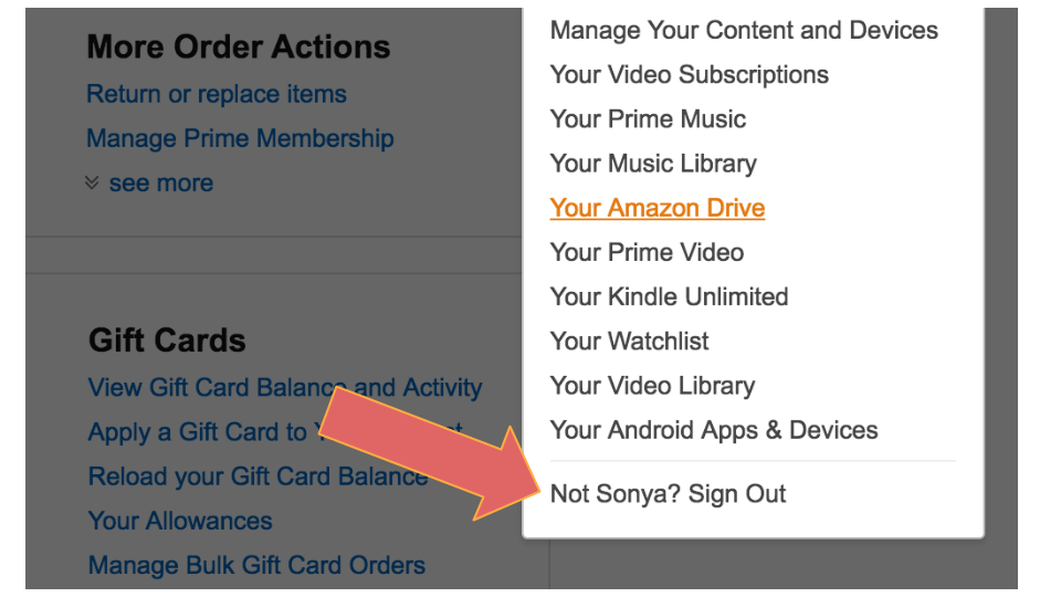 Amazon makes you say you're not yourself to log out