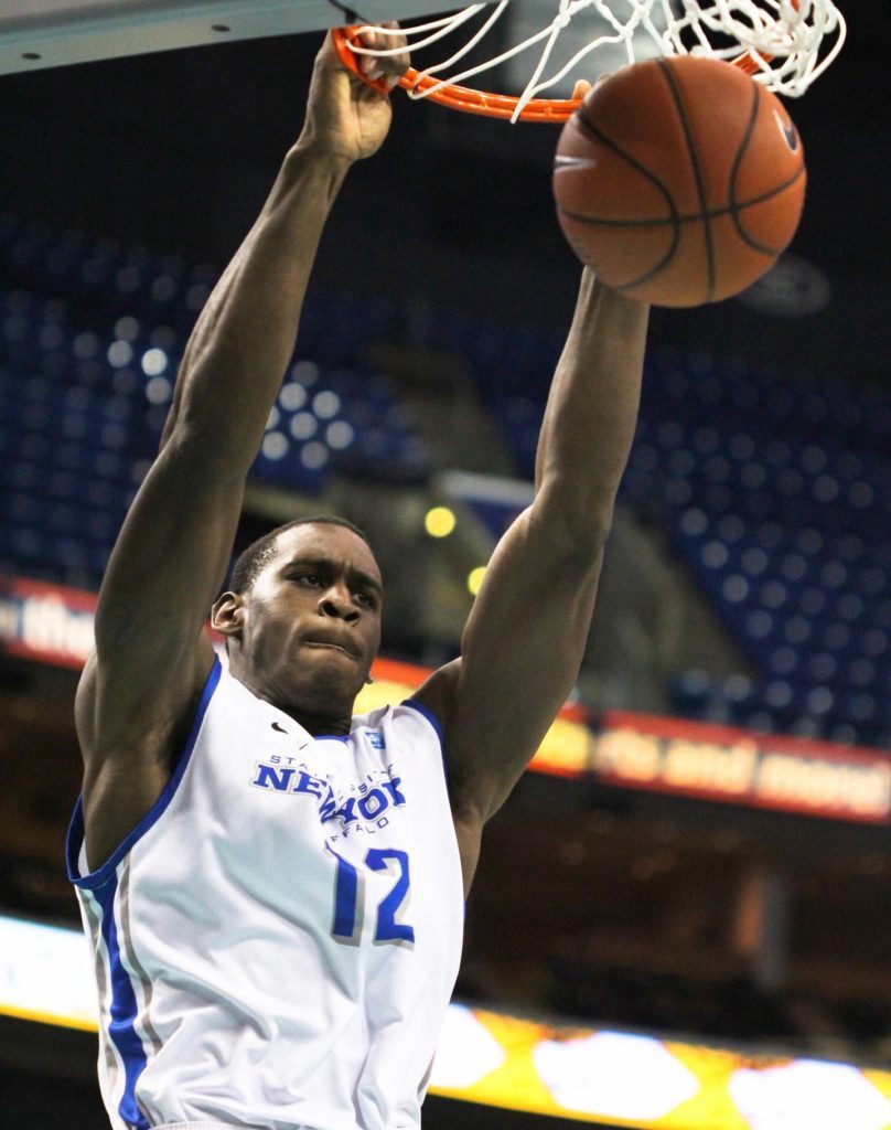 Javon McCrea dunking. Photo by Chad Cooper.